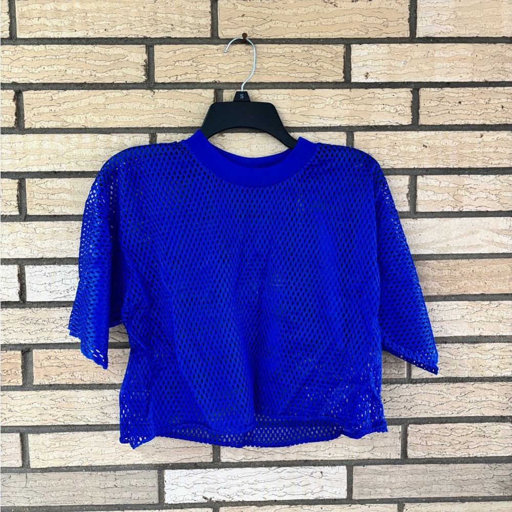 Blue Mesh Women's Top